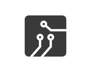 circuit board line,cpu,chip icon logo illustration vector