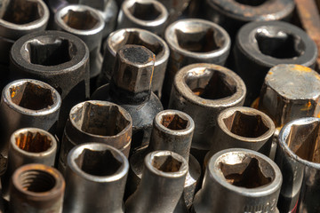 used female socket tools set for car repair.