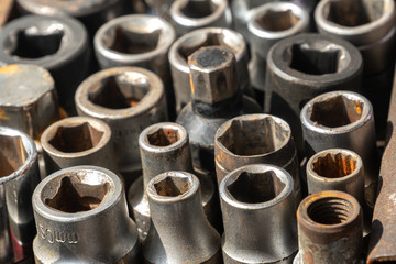 used female socket tools set for car repair.