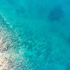 Fototapeta na wymiar Aerial view of summer sea and free space for your decoration. 