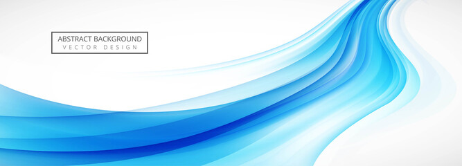 Abstract blue wave banner template design