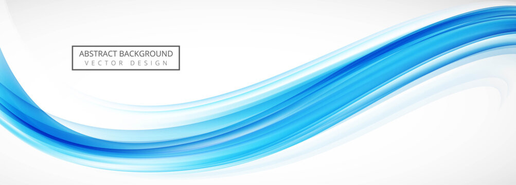Abstract blue wave banner template design