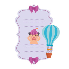 baby shower card with balloon air hot