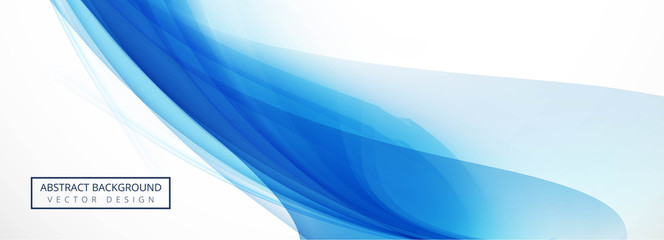 Abstract blue wave banner template background