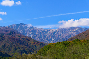 中部山岳国立公園。北アルプス、白馬岳。白馬　長野　日本。１０月下旬。