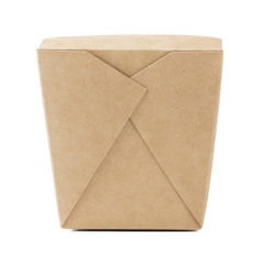 Kraft paper box for takeaway food. Closed cardboard container.