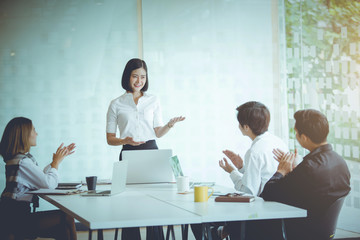 Start-up Asia business team in meeting and helped analyze the marketing problems of the company. Start up new projects concept