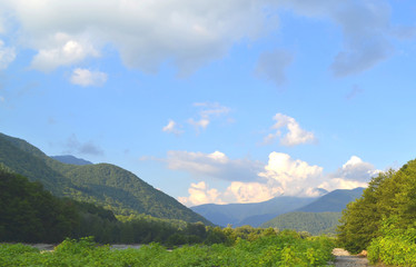 The beautiful mountain landscape of Sochi, Russia