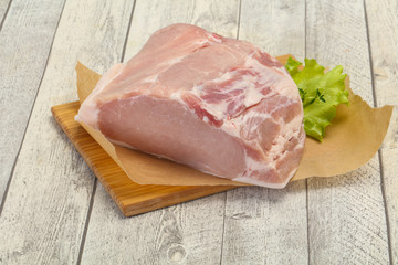 Raw pork meat piece for cooking