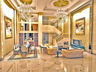 3d render of living room interior.