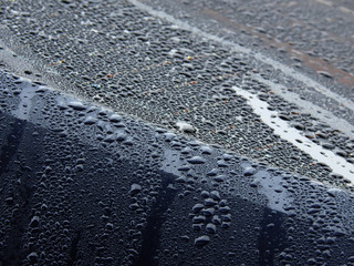 water drop on car in the after rain