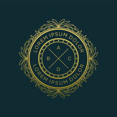 Luxury monogram gold logo design