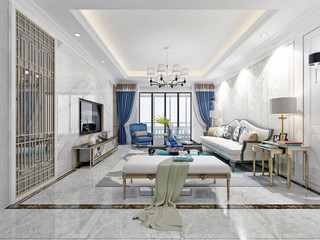 3d render of living room interior.