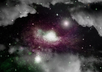galaxy in a free space. 3D rendering