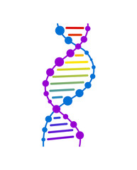 Abstract DNA strand symbol. Isolated on white background. Vector concept illustration.