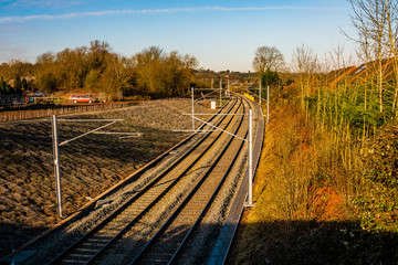 electrified railway line worcestershire english midlands england uk