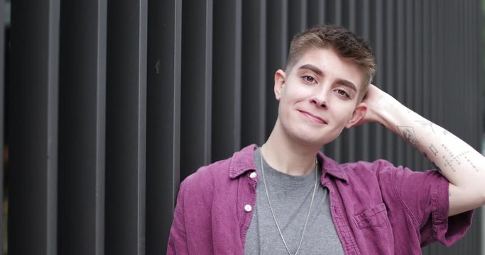 Portrait of gender neutral young adult