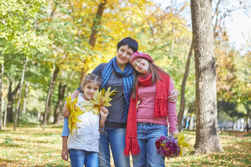 Fototapeta premium Happy family. Loving mother and two daughter
