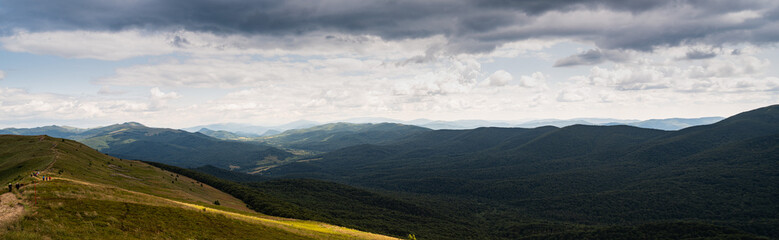 A view of the valley in Bieszczady Mountains, seen from Połonina Caryńska.