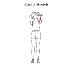 Tricep stretch exercise outline