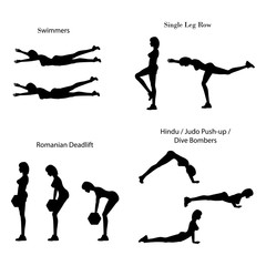 Workout exercise illustration silhouette