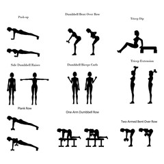 Workout exercise illustration silhouette