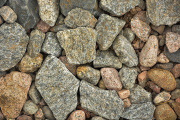 selective focus, texture background, large and small road stones