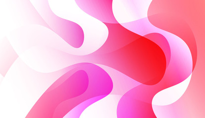 Template Background With Wave Geometric Shape. For Your Design Wallpaper, Presentation, Banner, Flyer, Cover Page, Landing Page. Colorful Vector Illustration