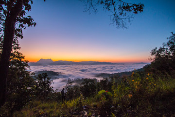 Fototapeta na wymiar cloud and mountain in Thailand