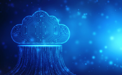 2d illustration of  Cloud computing, Cloud computing and Big data concept, Cloud computing technology internet concept background