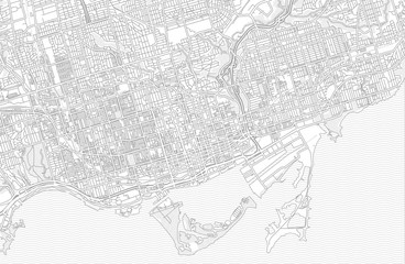 Fototapeta na wymiar Toronto, Ontario, Canada, bright outlined vector map