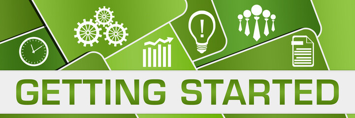 Getting Started Green Rounded Squares Symbols 