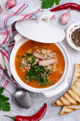 Tomato soup with fish