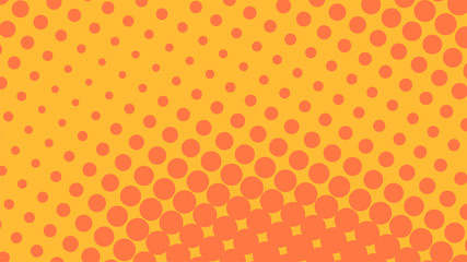Orange dotted background in retro pop art comic style