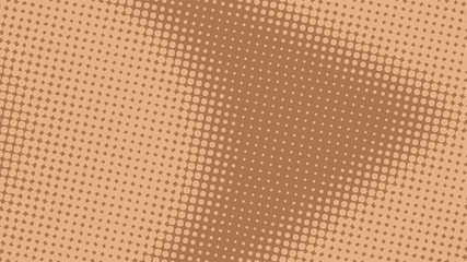 Beige brown retro pop art background with halftone dots