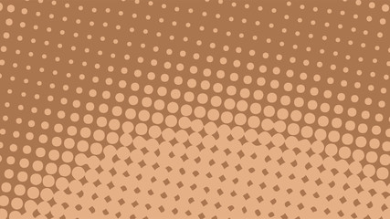 Brown beige pop art background in retro comic style with halftone dots design