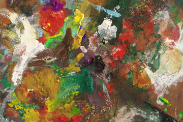パレット - Colorful paints on the palette