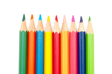 Back to School - Color Pencils isolated on white Background,