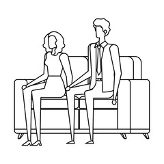 elegant business couple workers in the livingroom