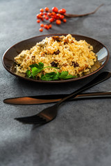 kebab of chicken and semolina in the oriental