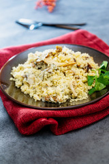 kebab of chicken and semolina in the oriental