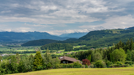 Obraz premium Switzerland, Panoramic view on Appenzell Innerrhoden Alps