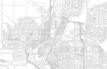 Fototapeta na wymiar Saskatoon, Saskatchewan, Canada, bright outlined vector map