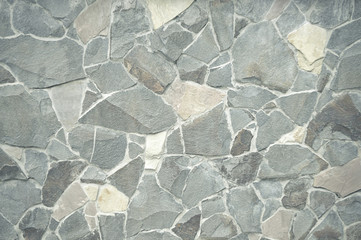 Grey stone mosaic wall background - 281624397