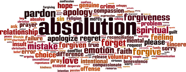 Absolution word cloud