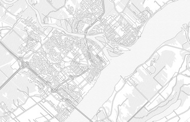 Trois-Rivières, Quebec, Canada, bright outlined vector map