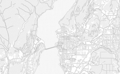 Fototapeta na wymiar Kelowna, British Columbia, Canada, bright outlined vector map