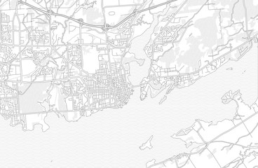 Kingston, Ontario, Canada, bright outlined vector map