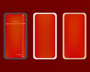Mesh, red colored phone backgrounds kit.