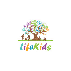 Tree life kids logo design inspiration